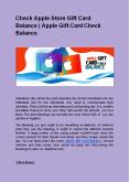 Check Apple Store Gift Card Balance | Check Apple Card Balance PowerPoint PPT Presentation