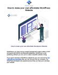 How to make your own affordable WordPress Website PowerPoint PPT Presentation