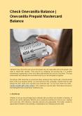 Check Onevanilla Balance | Onevanilla Prepaid Mastercard Balance PowerPoint PPT Presentation
