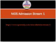 NIOS Admission Stream 1 Study Centre in Patna