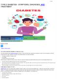 TYPE 2 DIABETES – SYMPTOMS, DIAGNOSIS, AND TREATMENT PowerPoint PPT Presentation
