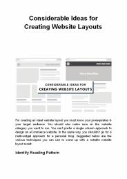 Considerable Ideas for Creating Website Layouts