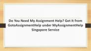 MyAssignmentHelp Singapore Service