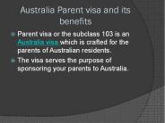 Australia Parent visa and its benefits