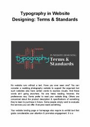 Typography in Website Designing: Terms & Standards