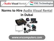 Norms to Hire Audio Visual Rentals in Dubai