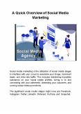 A Quick Overview of Social Media Marketing PowerPoint PPT Presentation