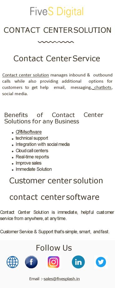 Best Contact Center Solution- Fivesdigital