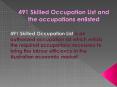 491 Skilled Occupation List and the occupations enlisted PowerPoint PPT Presentation