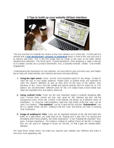 3 Tips to build up your website UI/User interface