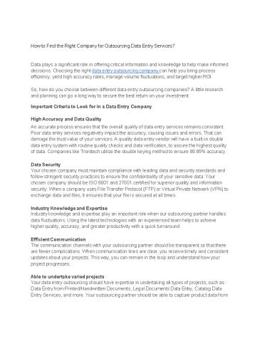 How to Find the Right Company for Outsourcing Data Entry Services?