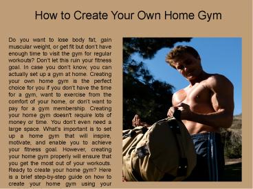 How to Create Your Own Home Gym