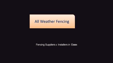 Fencing Benfleet