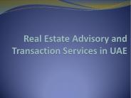 Real Estate Advisory and Transaction Services in UAE
