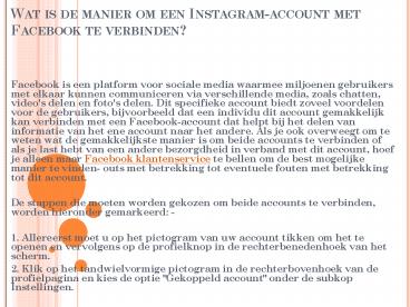 Contact met Facebook pak een goede online deal