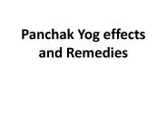 Panchak Yog effects and Remedies