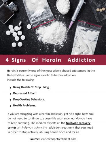 4 Signs Of Heroin Addiction