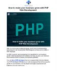 How to make your business grow with PHP Web Development PowerPoint PPT Presentation
