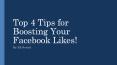 Top 4 Tips for Boosting Your Facebook Likes! PowerPoint PPT Presentation