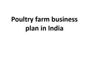Poultry farm business plan in India