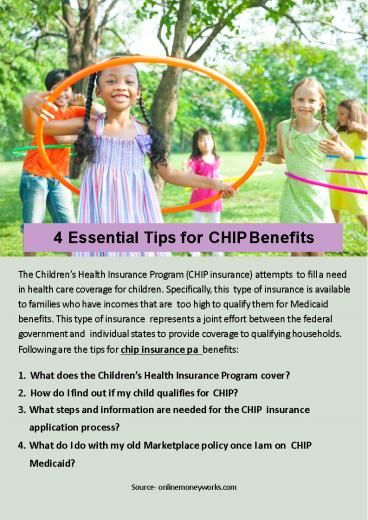 4 Essential Tips for CHIP Benefits