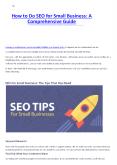 How to Do SEO for Small Business: A Comprehensive Guide PowerPoint PPT Presentation