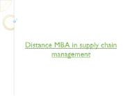 Distance MBA in supply chain management from NMIMS
