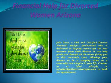 Financial Help for Divorced Women Arizona
