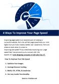 4 Ways To Improve Your Page Speed PowerPoint PPT Presentation