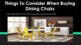 Things to Consider When Buying Dining Chairs
