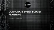 Corporate Event Budget Planning