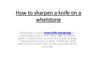 Wet stones for sharpening knives
