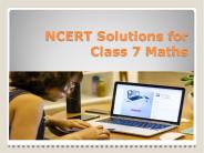 NCERT Solutions for Class 7 Maths