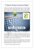 5 Tips for Tennis Lessons in Dubai PowerPoint PPT Presentation