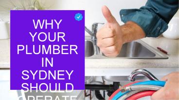 Why Your Plumber In Sydney Should Operate 24/7