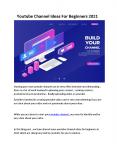 Youtube Channel Ideas For Beginners 2021 PowerPoint PPT Presentation