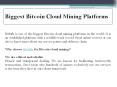 Biggest Bitcoin Cloud Mining Platforms PowerPoint PPT Presentation