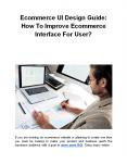 Ecommerce UI Design Guide: How To Improve Ecommerce Interface For User? PowerPoint PPT Presentation
