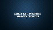 WordPress Interview Questions