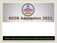 NIOS Admission 2021