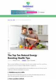 The Top Ten Natural Energy Boosting Health Tips