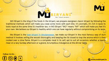 Best Biryani In Bhubaneswar – Mo Biryani