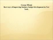 George Dfouni's business budget development practice in New York