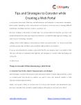 Tips and Strategies to Consider while Creating a Web Portal PowerPoint PPT Presentation