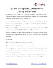Tips and Strategies to Consider while Creating a Web Portal
