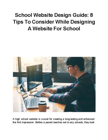 School Website Design Guide: 8 Tips To Consider While Designing A Website For School (1)