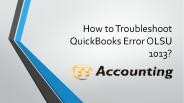 QuickBooks OLSU 1013 Bank Feed Error