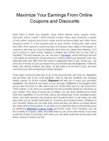 Maximize Your Earnings From Online Coupons and Discounts