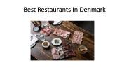 Best Restaurants in Denmark