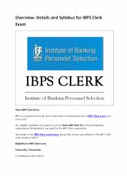 Overview- Details and Syllabus For IBPS Clerk Exam